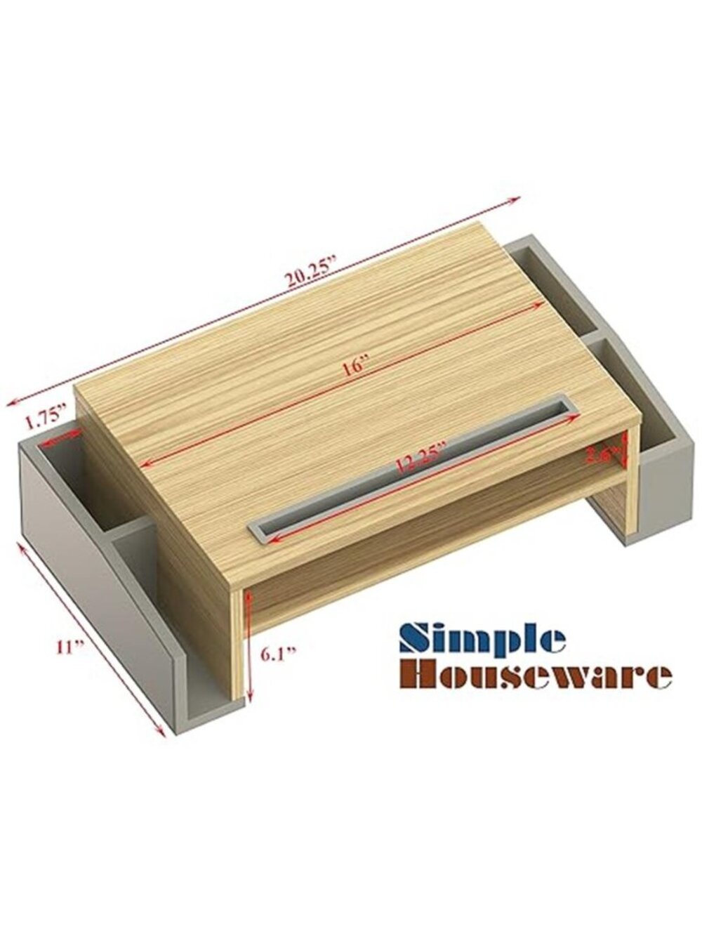 Monitor Stand Riser Desk Organizer Storage Tray Computer Laptop Screen Shelf - Picture 2 of 6